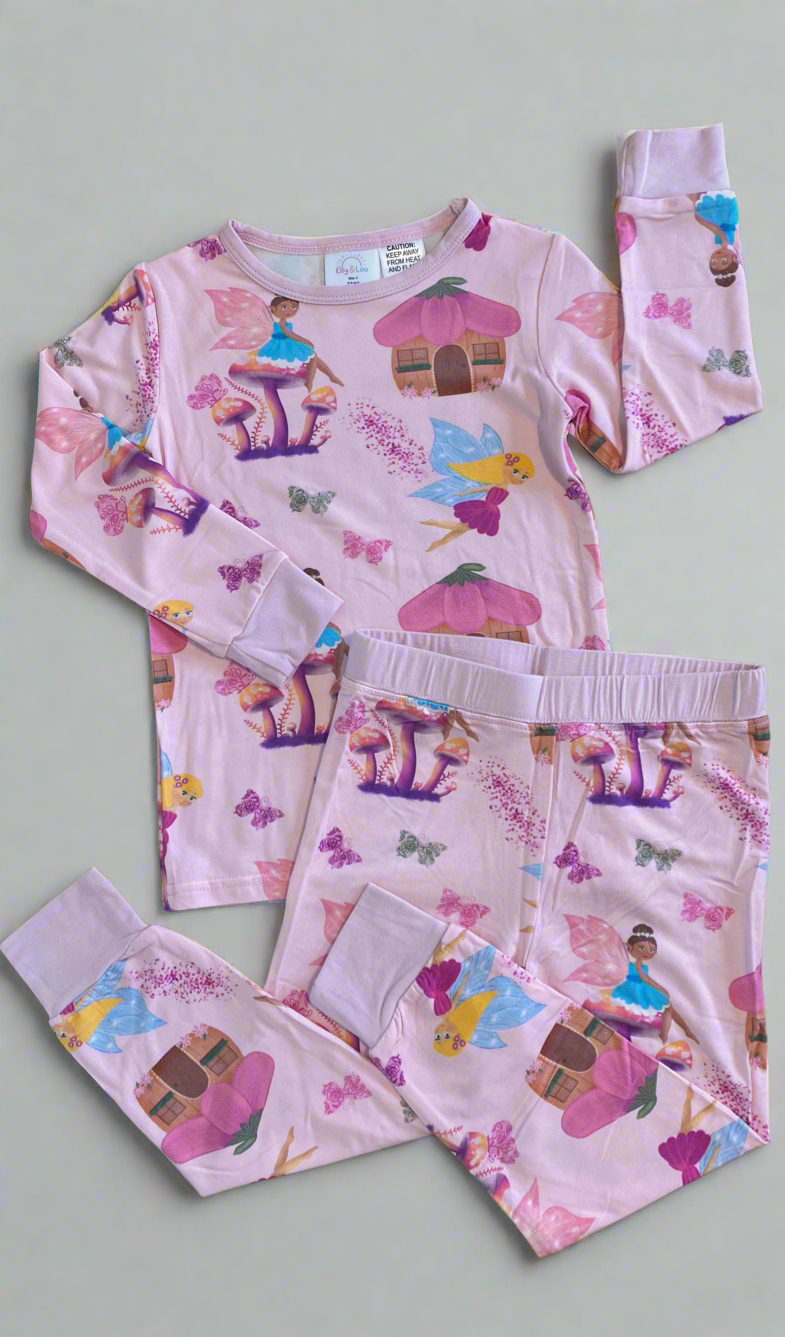 Bamboo kids pyjamas- Fairy Garden | Elly and Lou