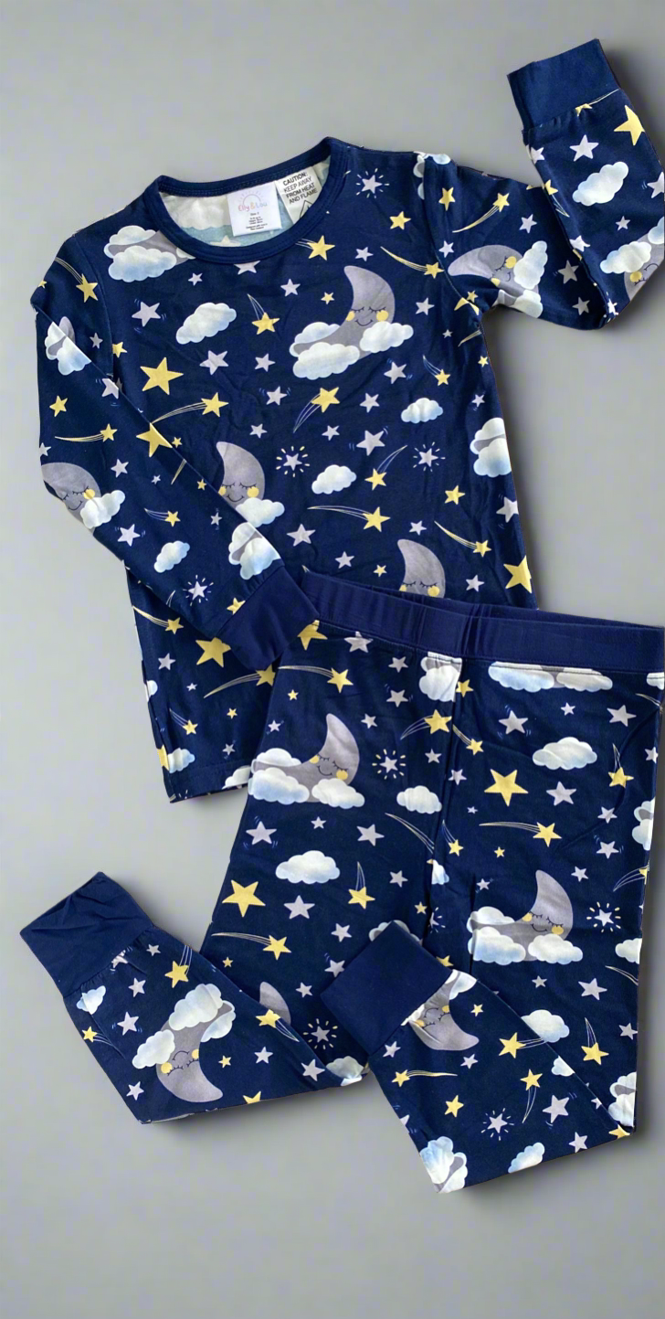 Bamboo kids pyjamas- Moonlit Dreams | Elly and Lou