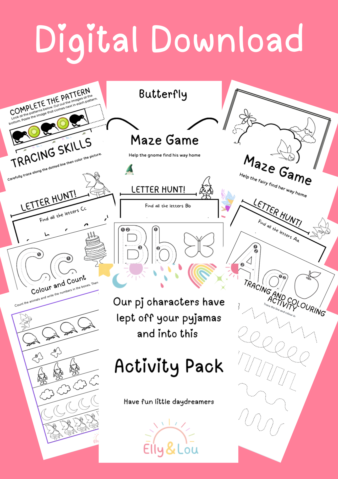 DIGITAL DOWNLOAD. Activity Pack by Elly and Lou