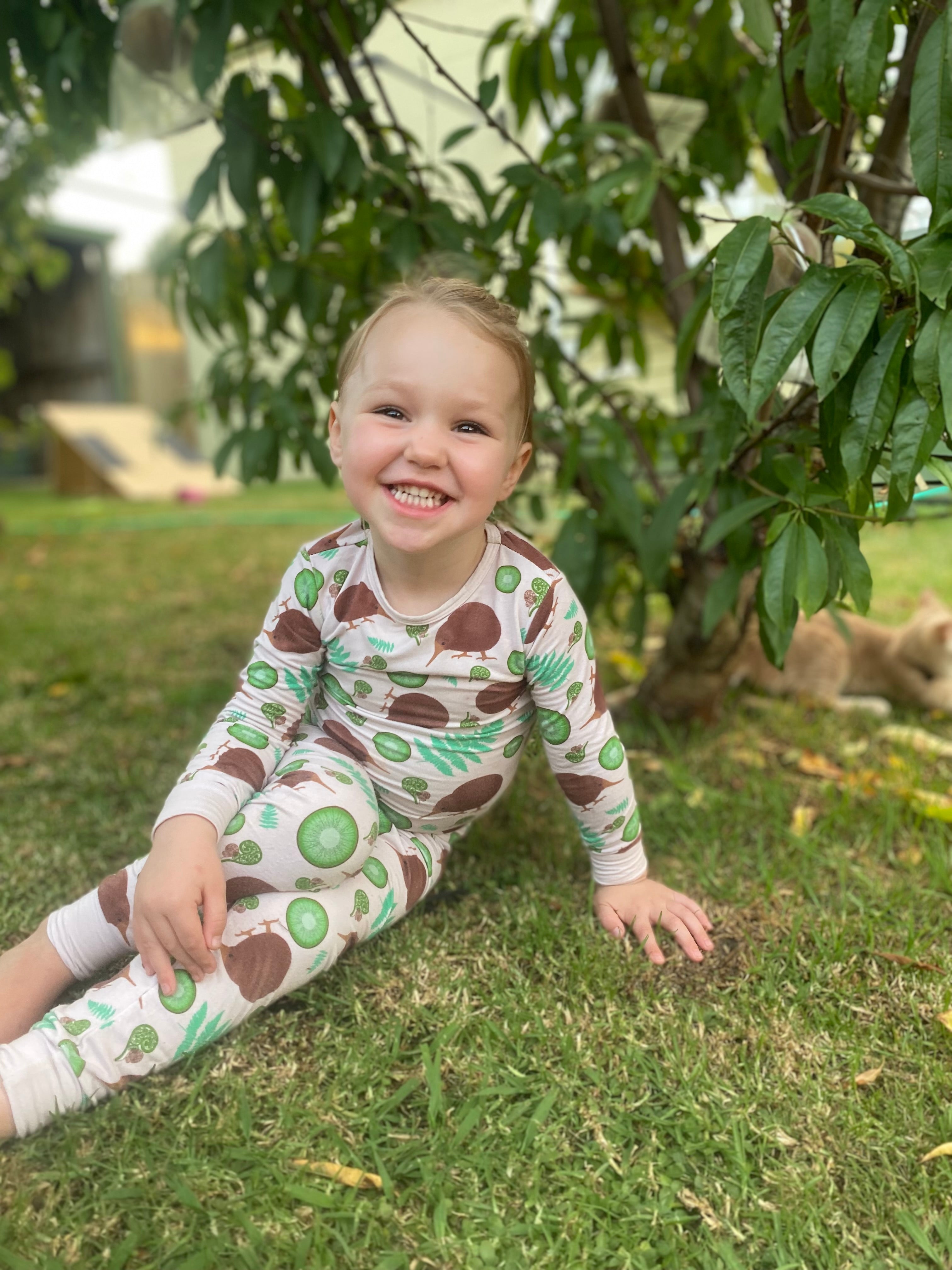 Bamboo kids pyjamas-Kiwi Wonderland | Elly and Lou