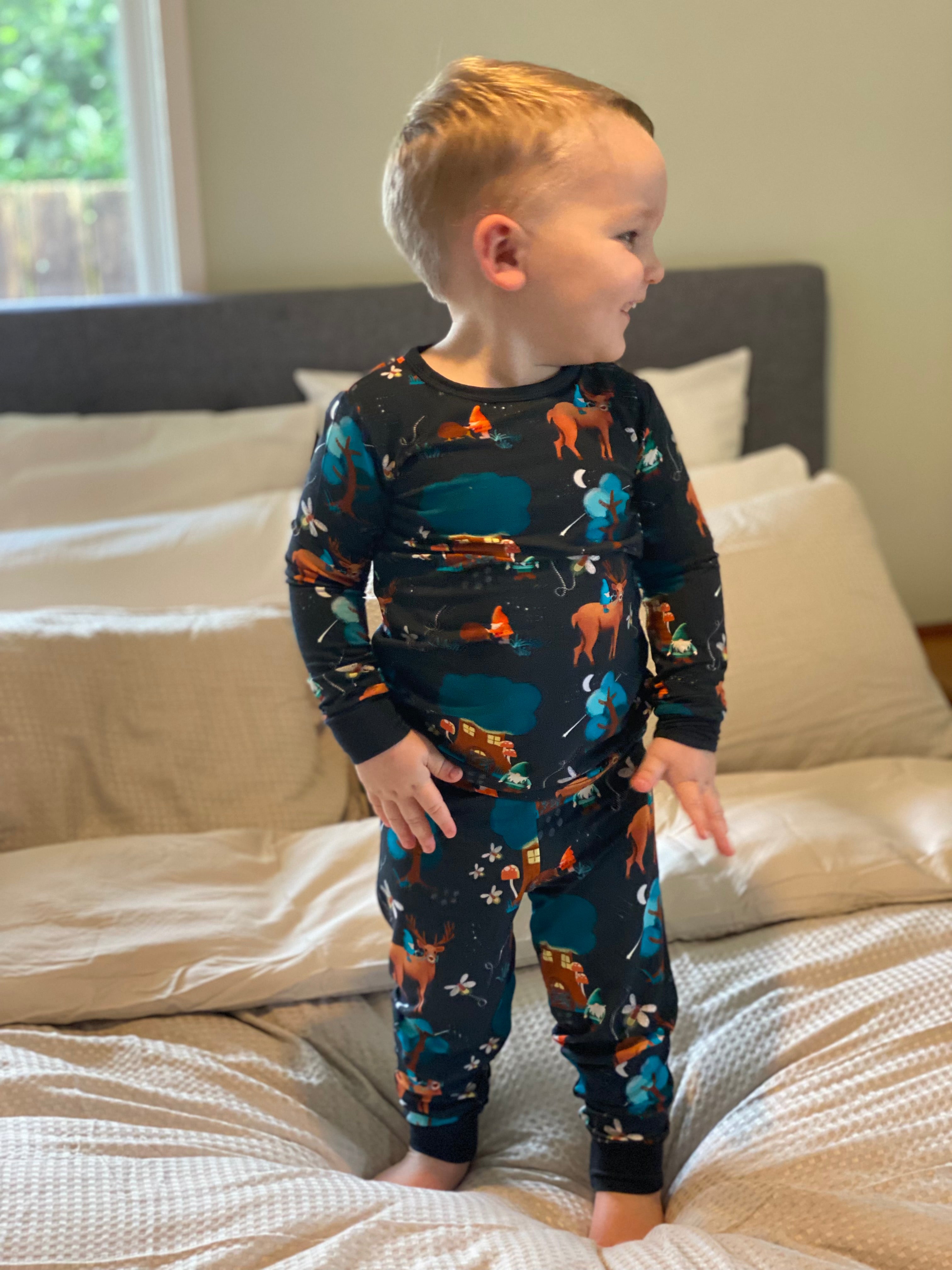 Bamboo kids pyjamas- Gnome village | Elly and Lou