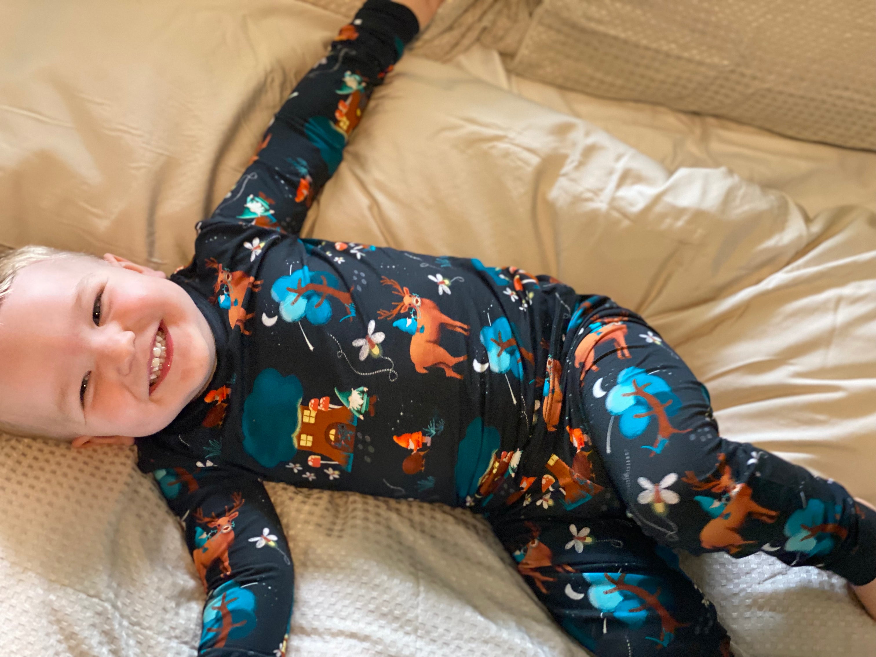 Bamboo kids pyjamas- Gnome village | Elly and Lou