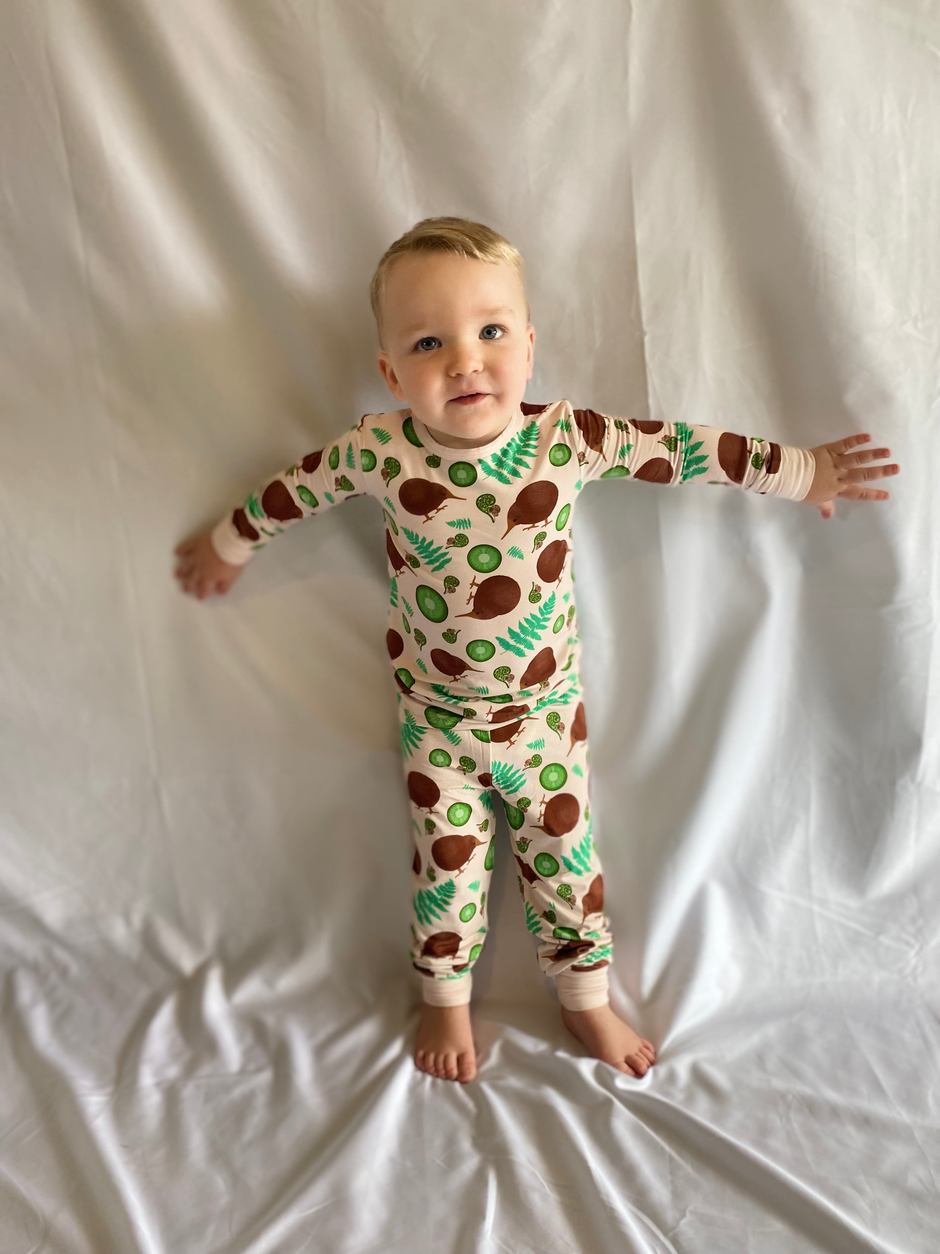 Bamboo kids pyjamas-Kiwi Wonderland | Elly and Lou